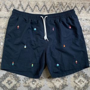 Brooks Bros Navy Flag Embroidered Trunks XL
